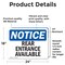Signmission Rear Entrance Available, 24 in W x Rectangle, Vinyl Decal OS-2PACK-NS-D-1824-L-17989 - alternate 5